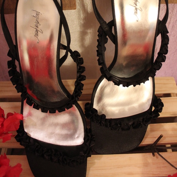 New Jacqueline Ferrar Strapy Black Heels 8M - Picture 2 of 5